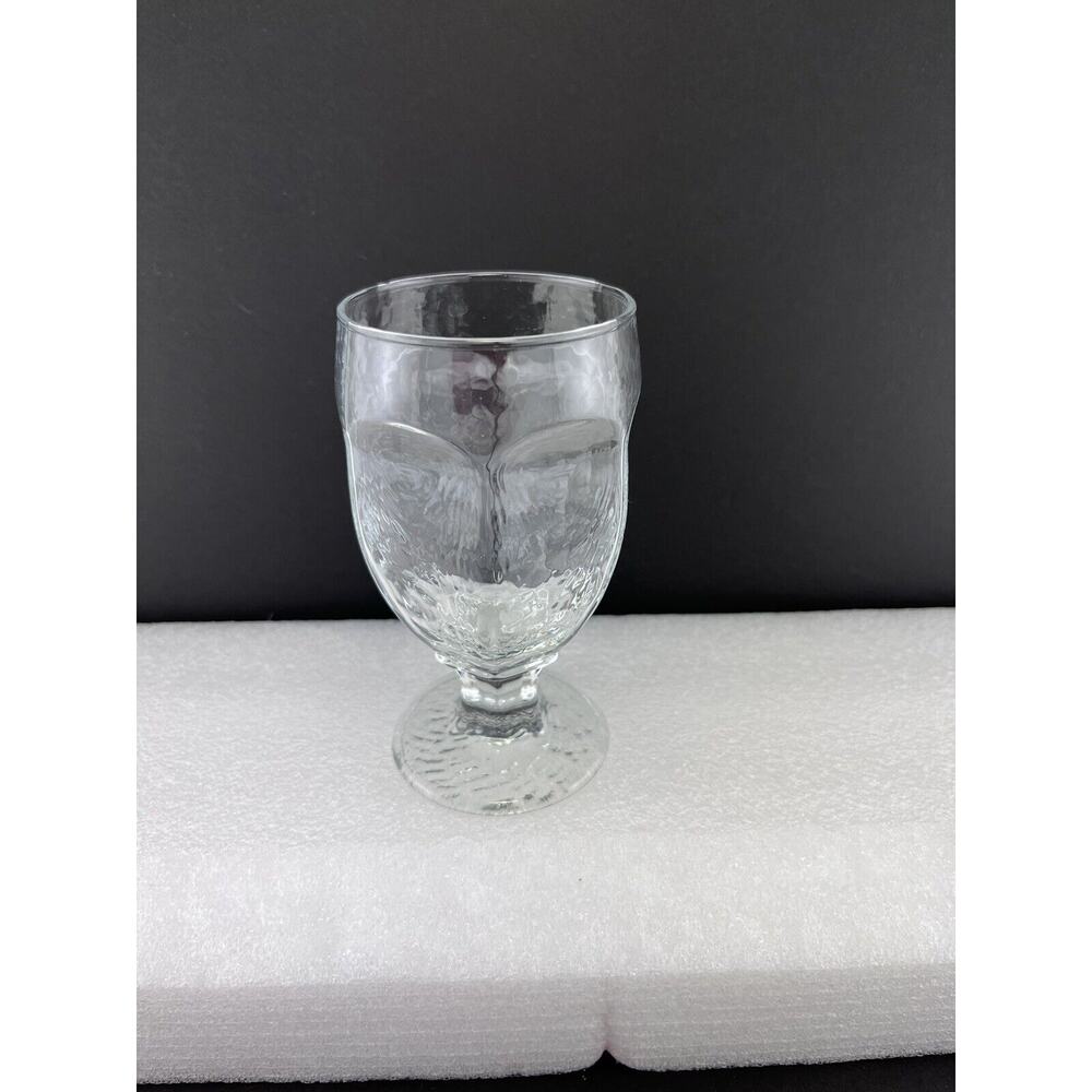 Libbey Chivalry Clear Glass 5.5" Banquet Goblets Vintage Textured Set of 4 EUC - Picture 6 of 7